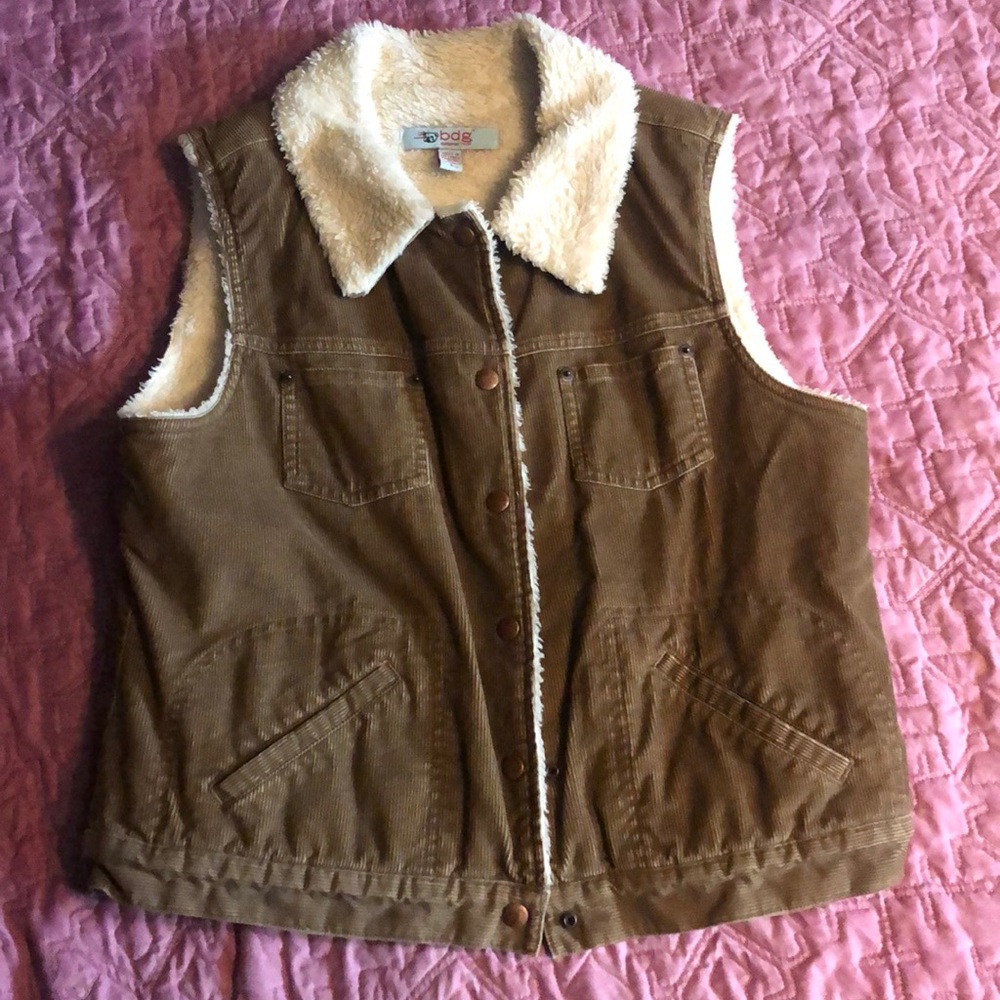 BDG Corduroy Sherpa Lined Vest